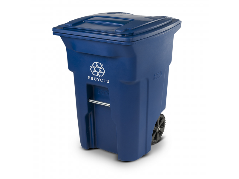 toter 64 gallon blue trash can for sale at wastequip